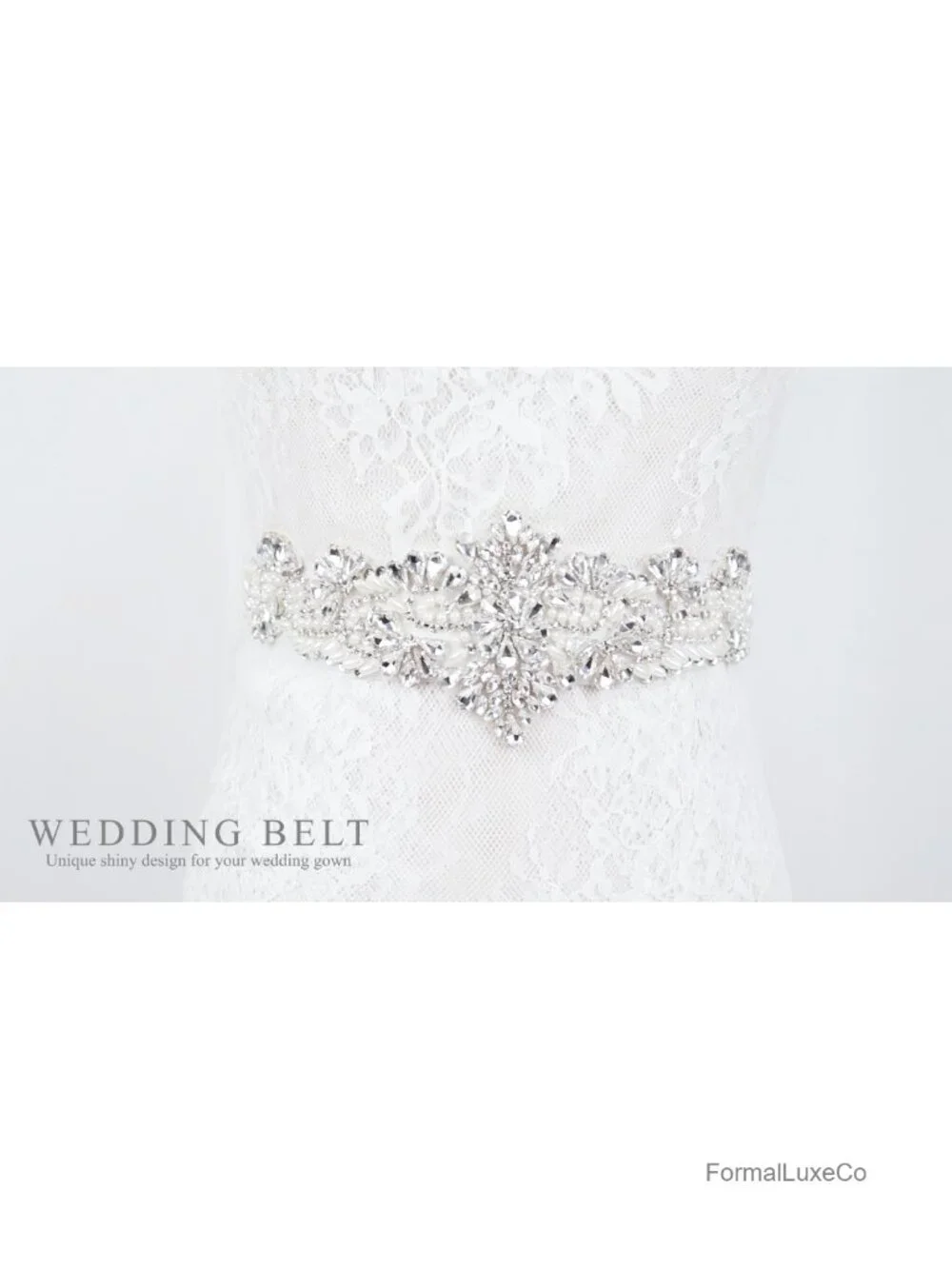 Rhinestone Applique Wedding Sash Belt for Bridal Dress DIY Crystal Beaded